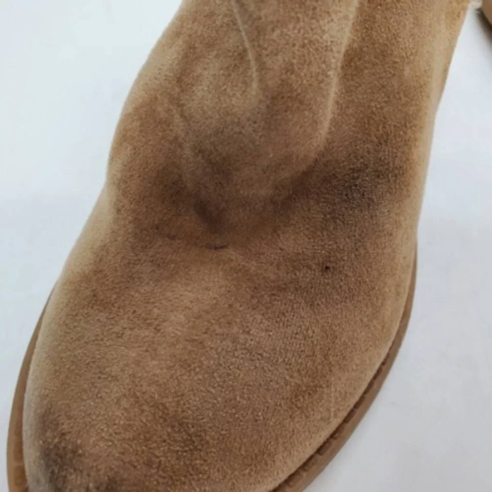 Not Rated Womens Ankle Boots Booties Brown Stacked Heels Side Zip Cutout 6.5